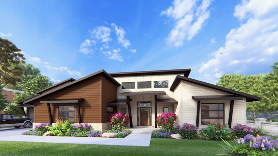 Churchill - Mt. Contemporary House Plan Rendering