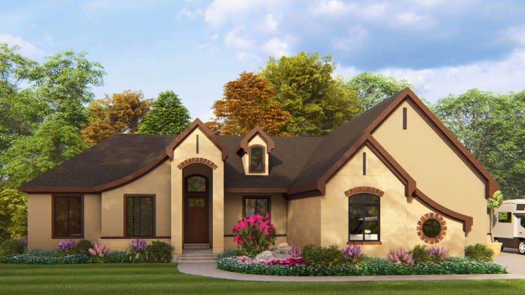 Cannon Beach - French Country House Plan Rendering