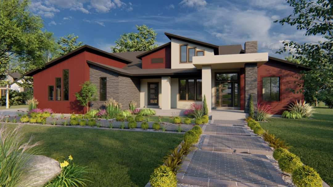 winchester mt. contemporary house plan 3d rendering