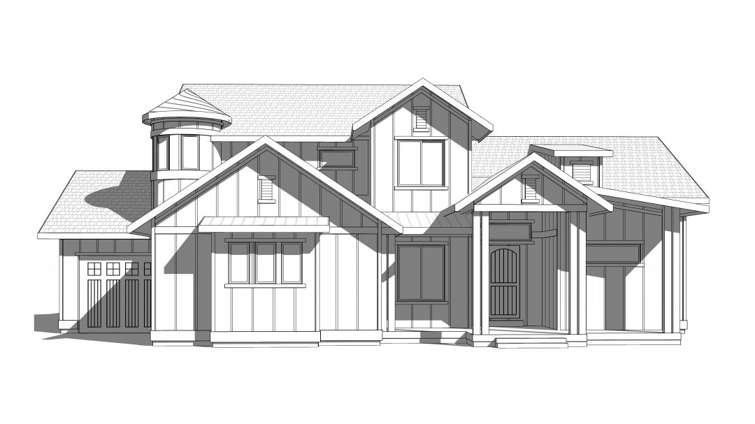 maple grove house plan 3d rendering