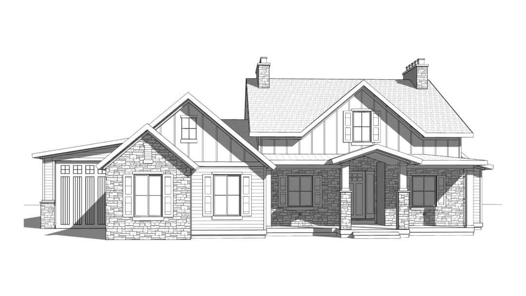 omaha house plan 3d rendering
