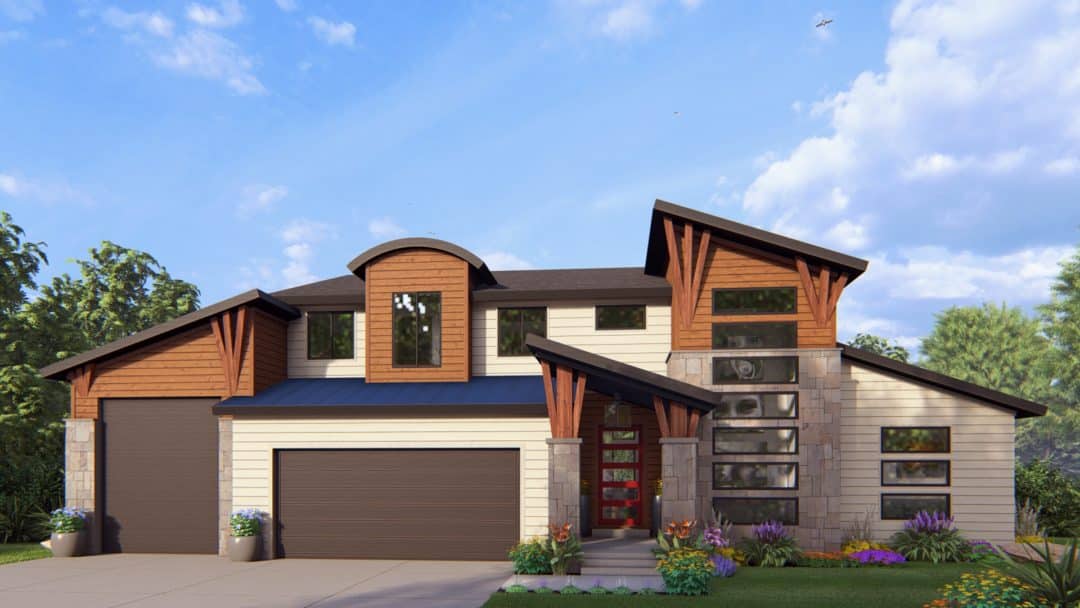 Cedar Ridge - Contemporary House Plan Rendering