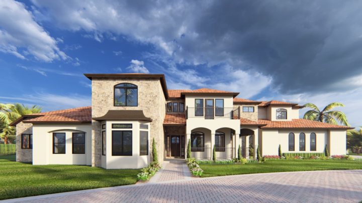 Alessandria - Mediterranean House Plan Rendering