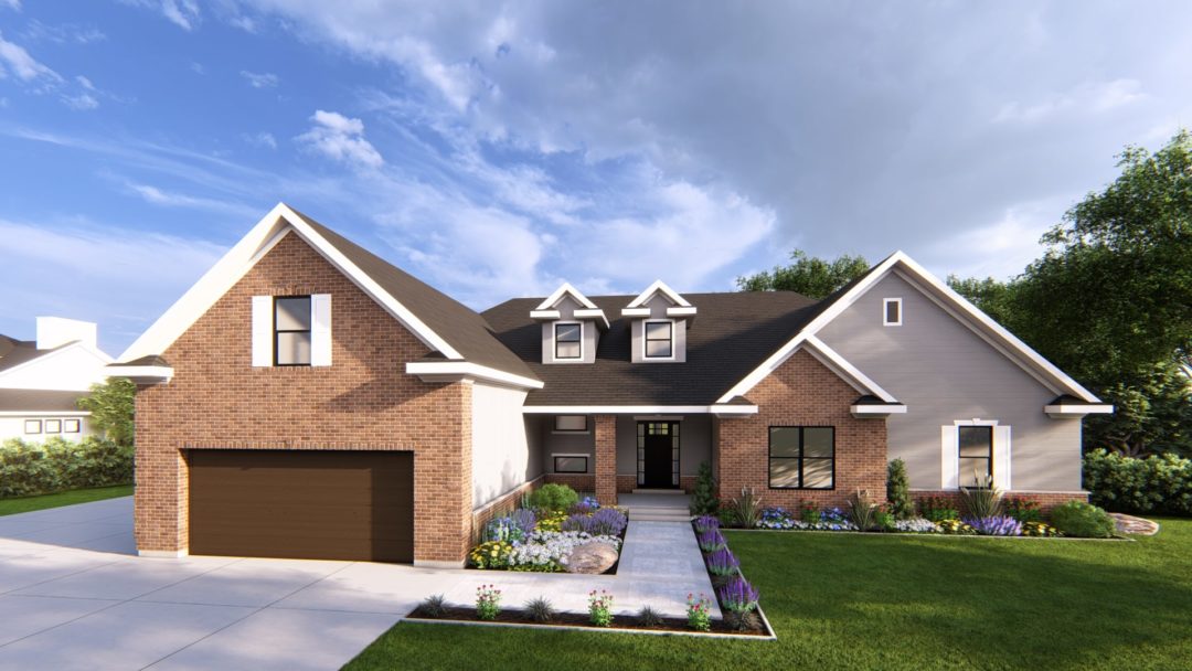 Aurora - Traditional House Plan Rendering