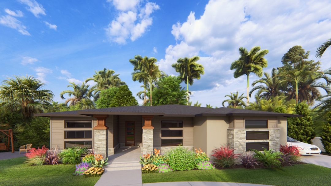 Oceanside - Prairie House Plan Rendering