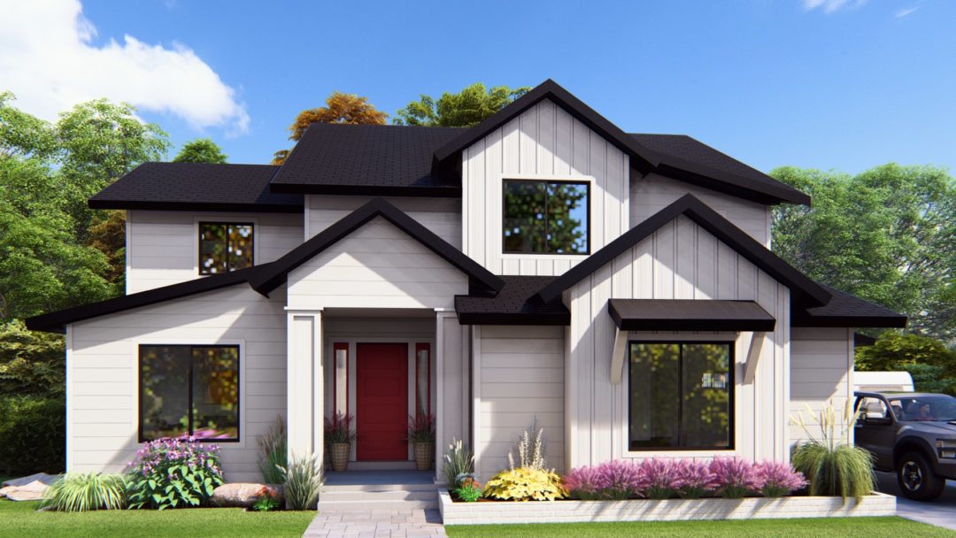 Madison - Modern Farmhouse House Plan Rendering