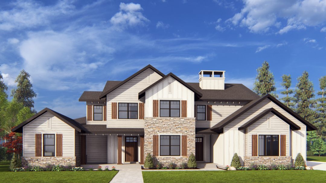 Grand Island - Traditional Farmhouse House Plan Rendering