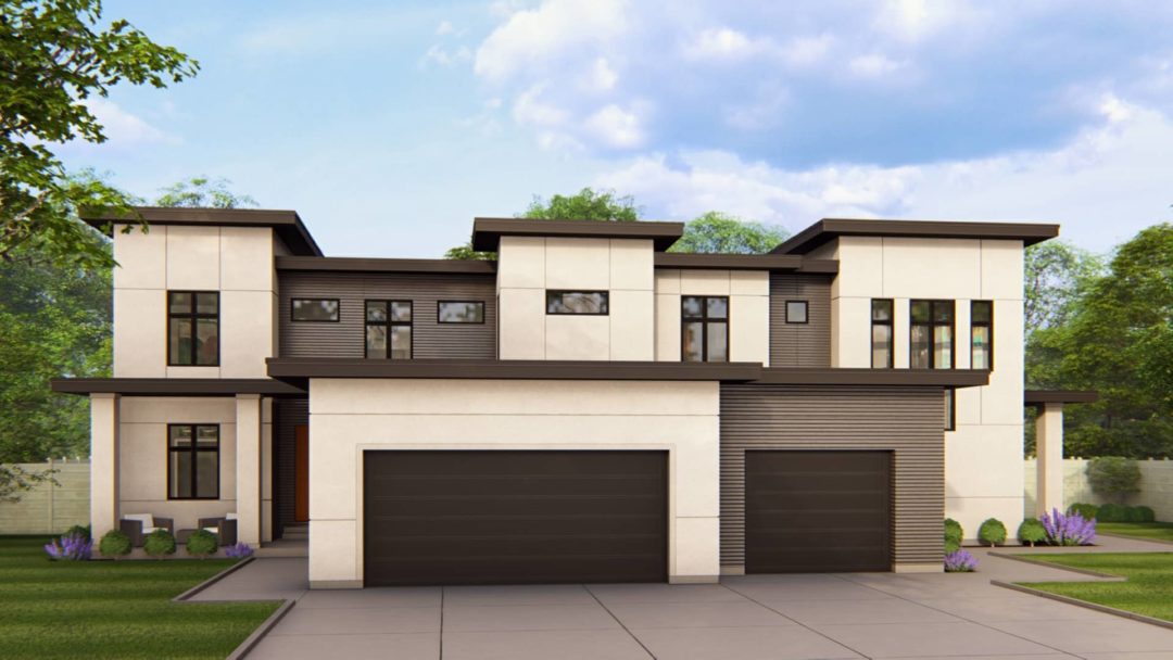 Silverthorne - Modern Duplex House Plan Rendering