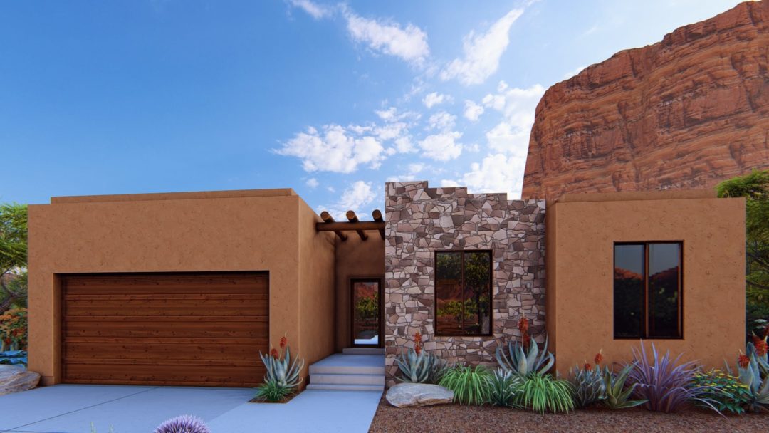 David - Southwestern House Plan Rendering