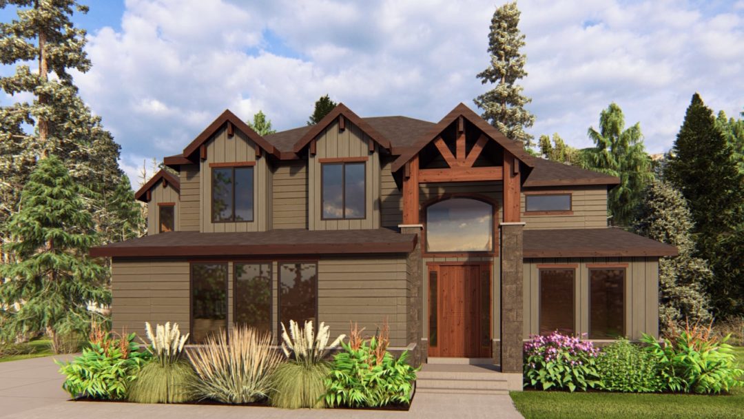 Pasadena - Mt. Rustic House Plan Rendering