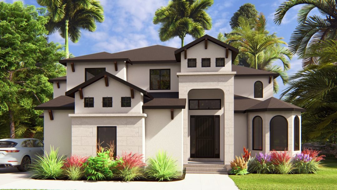 Pasedena - Mediterranean House Plan Rendering