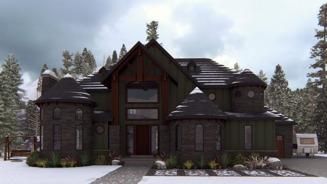 Rambouillet - Mt. Rustic House Plan Rendering