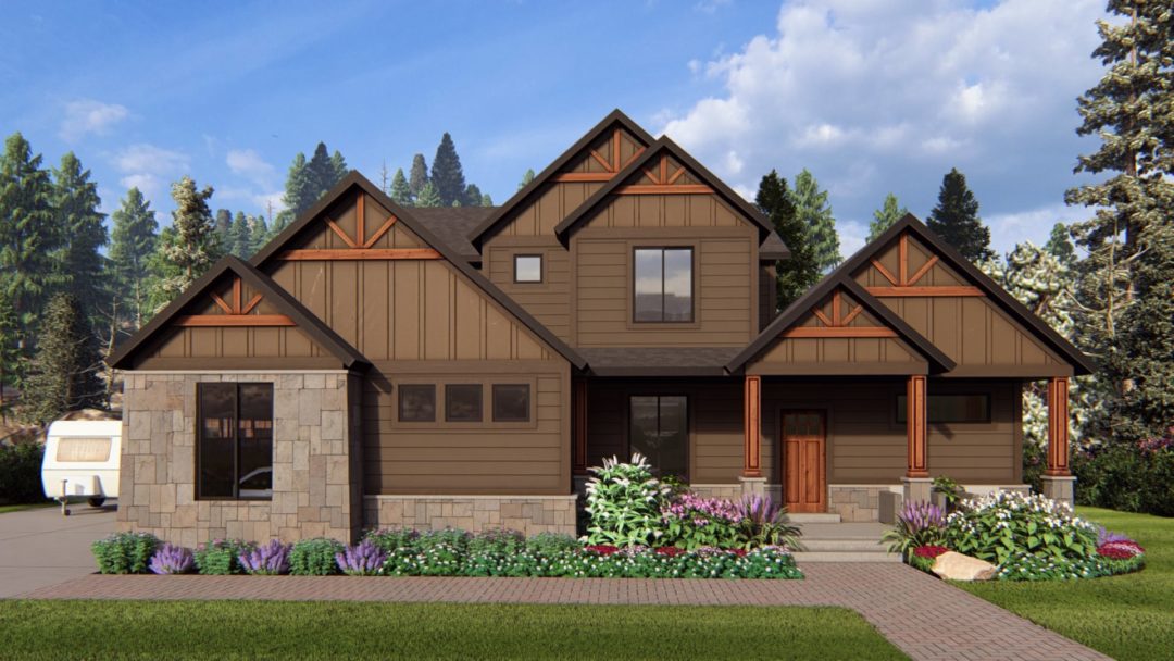 Rockaway - Mt. Rustic House Plan Rendering