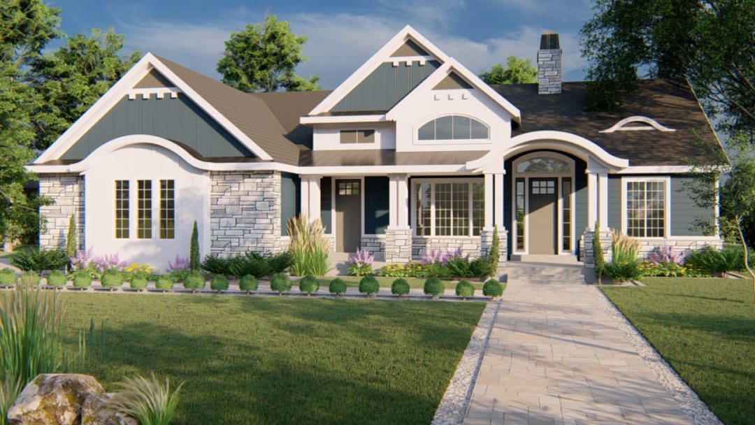 winchester hampton house plan 3d rendering