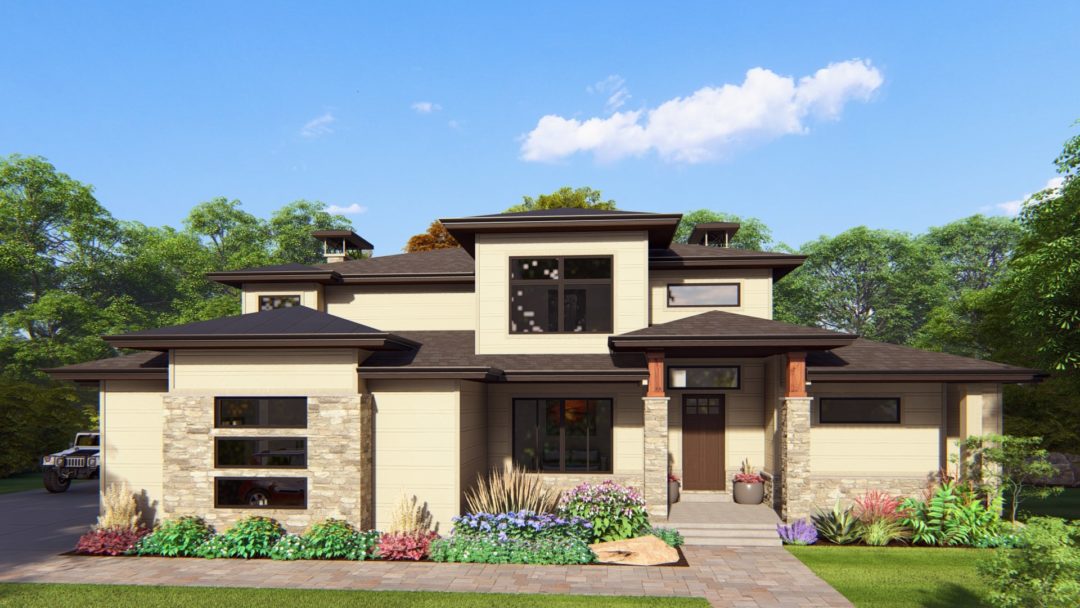 Astoria - Prairie House Plan Rendering