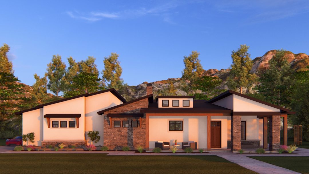 South Fork - Contemporary House Plan Rendering