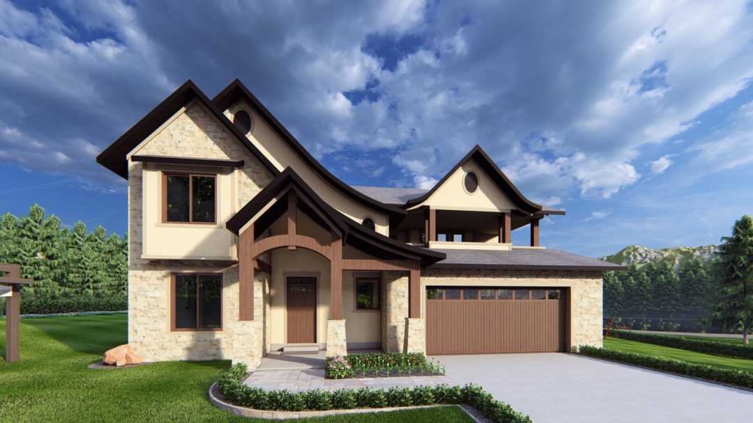 Alpine Slopes - French Country House Plan Rendering