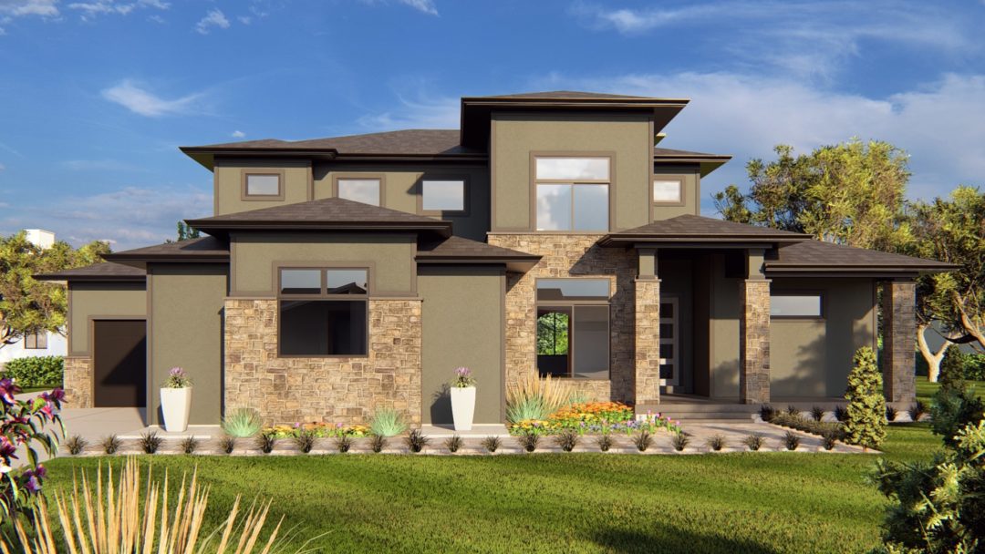 Arlington - Prairie House Plan Rendering