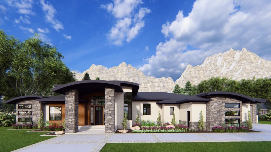 Legend Pointe - Modern Craftsman House Plan Rendering