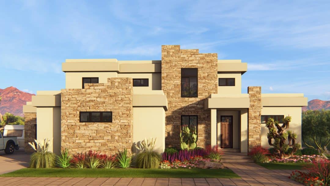 McLaren - Southwestern House Plan Rendering