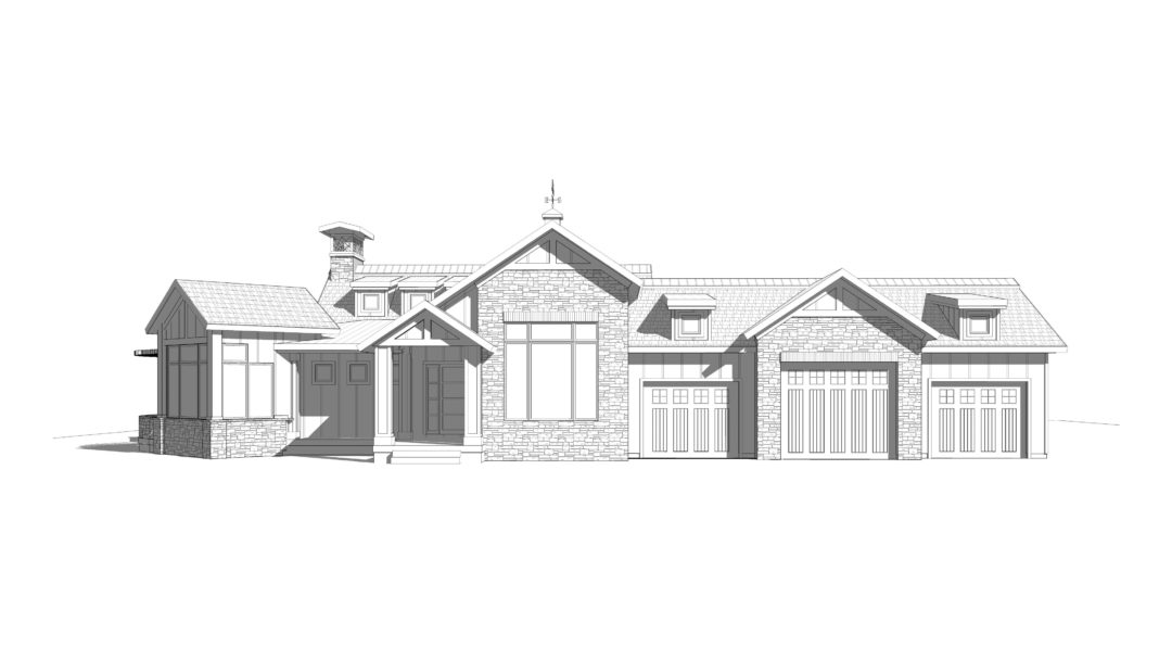 heritage house plan 3d rendering