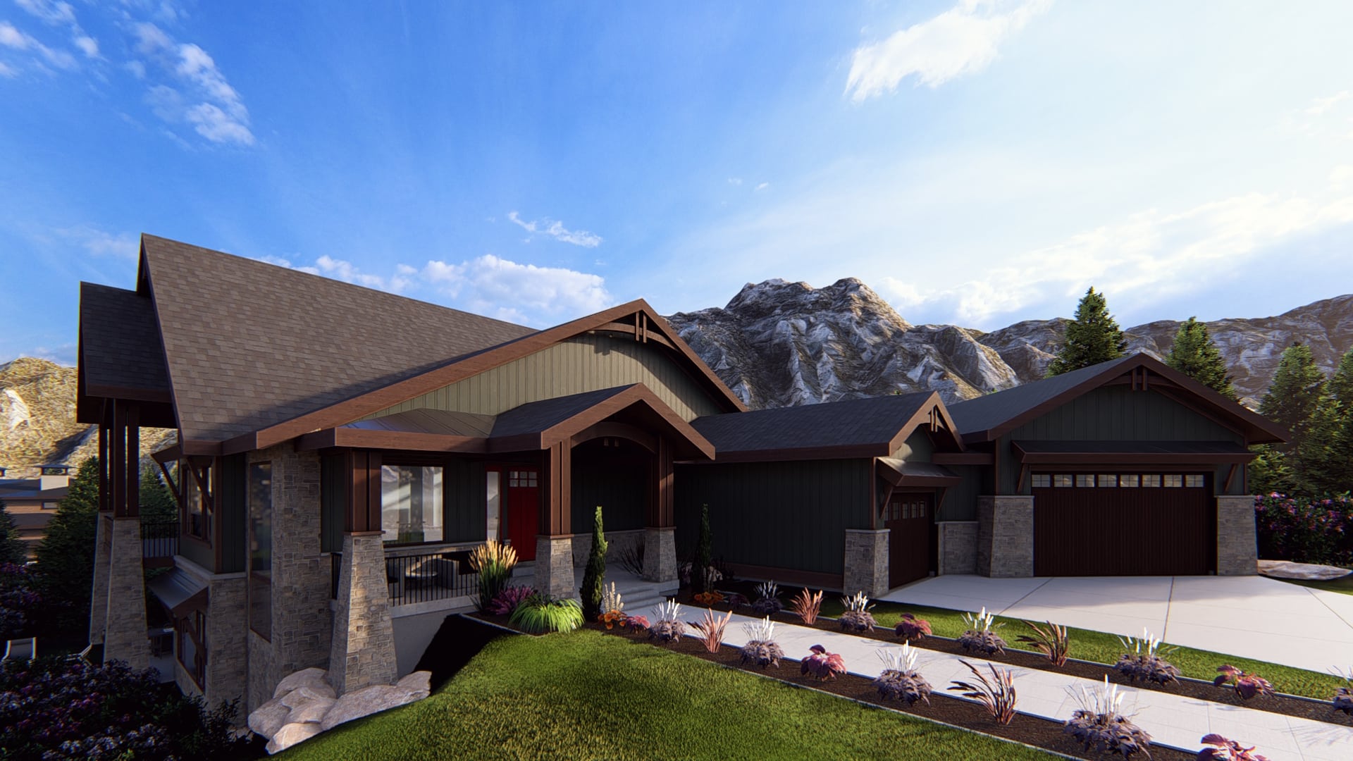 Byron - Mt. Rustic House Plan Craftsman